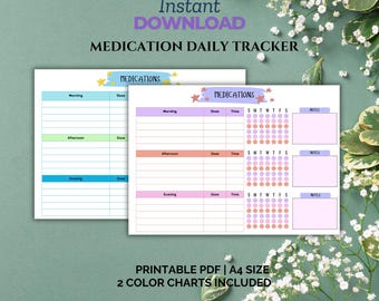 Weekly Medication Tracker Printable | A4 Medicine Schedule (PDF)
