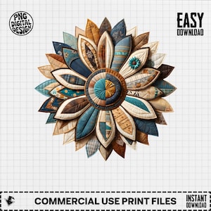 Girasole patchwork PNG, download digitale per sublimazione, maglietta shabby chic americana con design cottagecore, PNG di tendenza