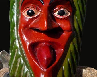 Lizard on Head Face with Tongue Mask Mexico