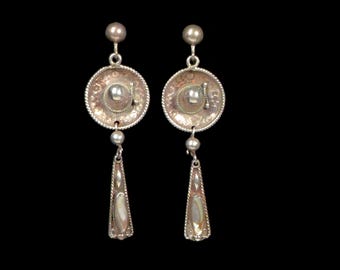 Sterling Abalone Dangle Earrings Mexico