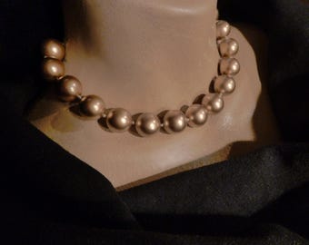 Gold Tone Bead Choker Necklace