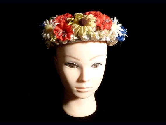 Flowered Pillbox Hat