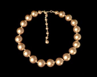 Gold Tone Bead Choker Necklace
