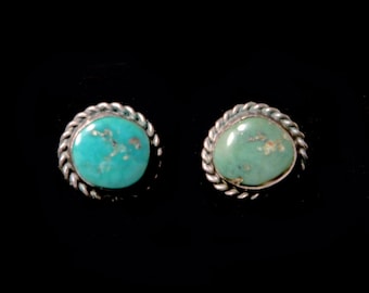 Native American Turquoise Earrings 1940s Screw Back