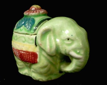Ceramic Elephant Box Japan 1940s 1950s