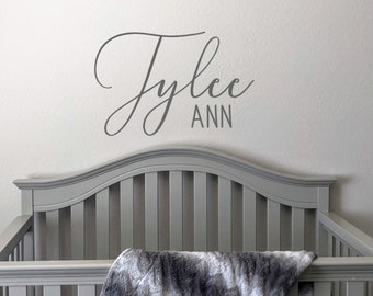 Nursery name decal, girls name decal, vinyl wall sticker, name sticker, bedroom vinyl, bedroom decor, personalized vinyl