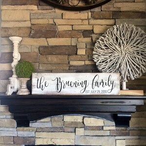 Last name sign, family name, wood sign, rustic name sign, distressed wood sign, family name plaque, Wedding decor, farmhouse sign, image 3