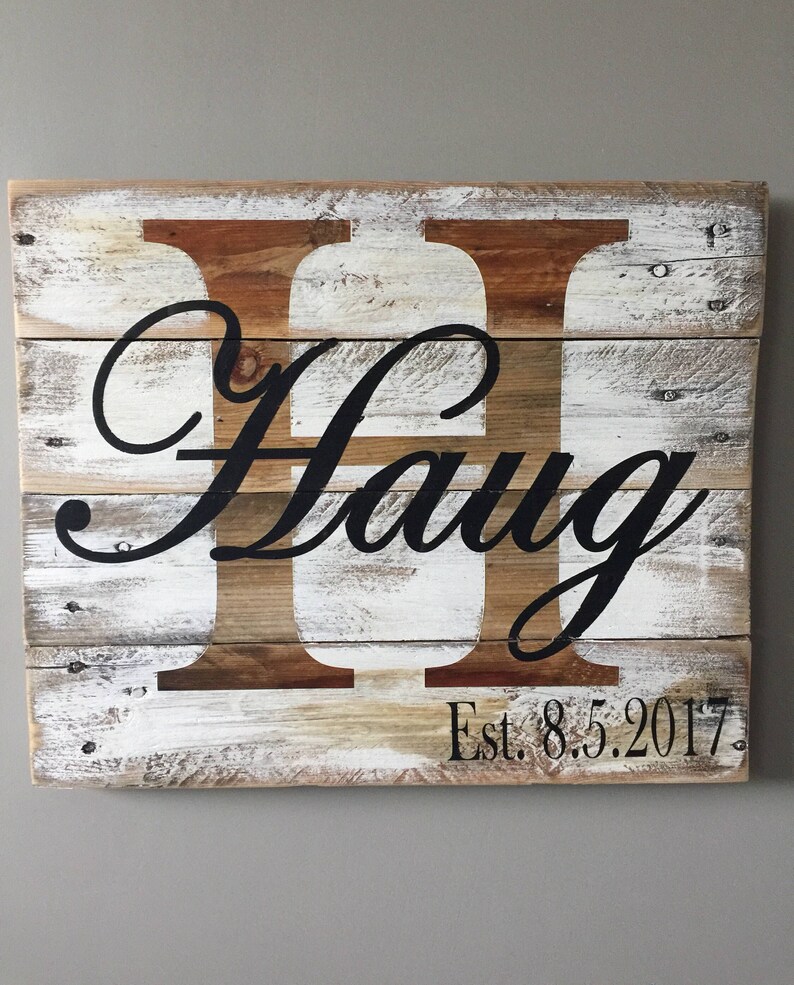 Last name sign pallet sign name sign pallet signs last Etsy