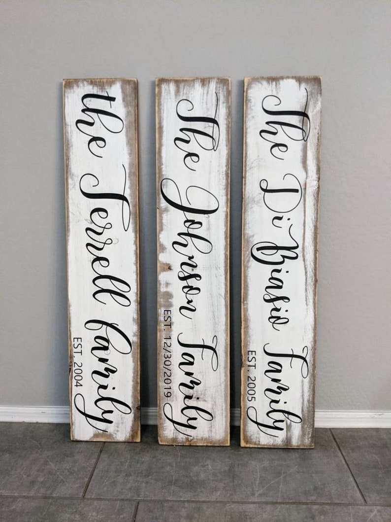 Last name sign, family name, wood sign, rustic name sign, distressed wood sign, family name plaque, Wedding decor, farmhouse sign, image 10