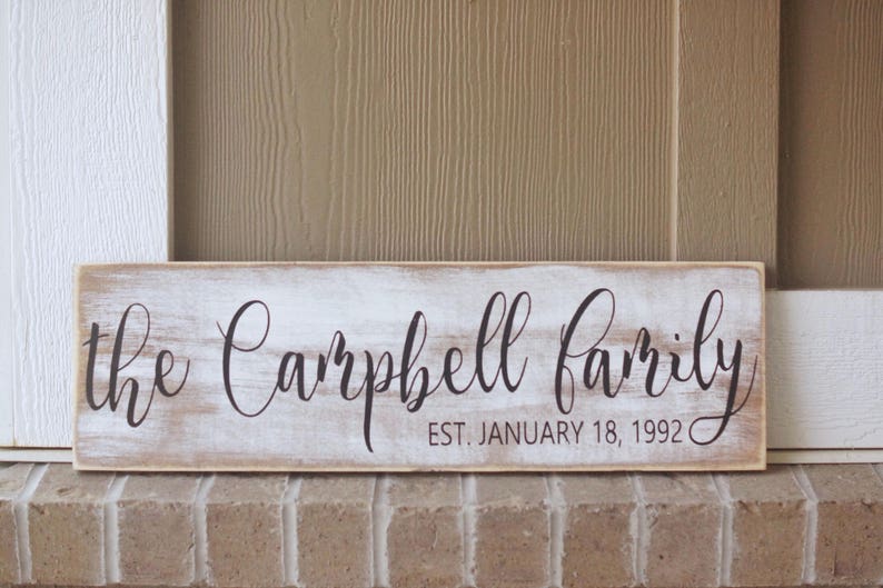 Last name sign, family name, wood sign, rustic name sign, distressed wood sign, family name plaque, Wedding decor, farmhouse sign, image 2