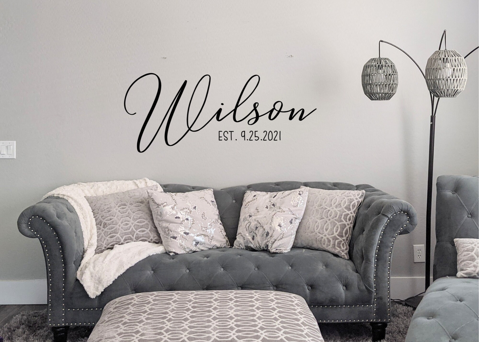 Custom last name wall decal vinyl decal wall decor Etsy