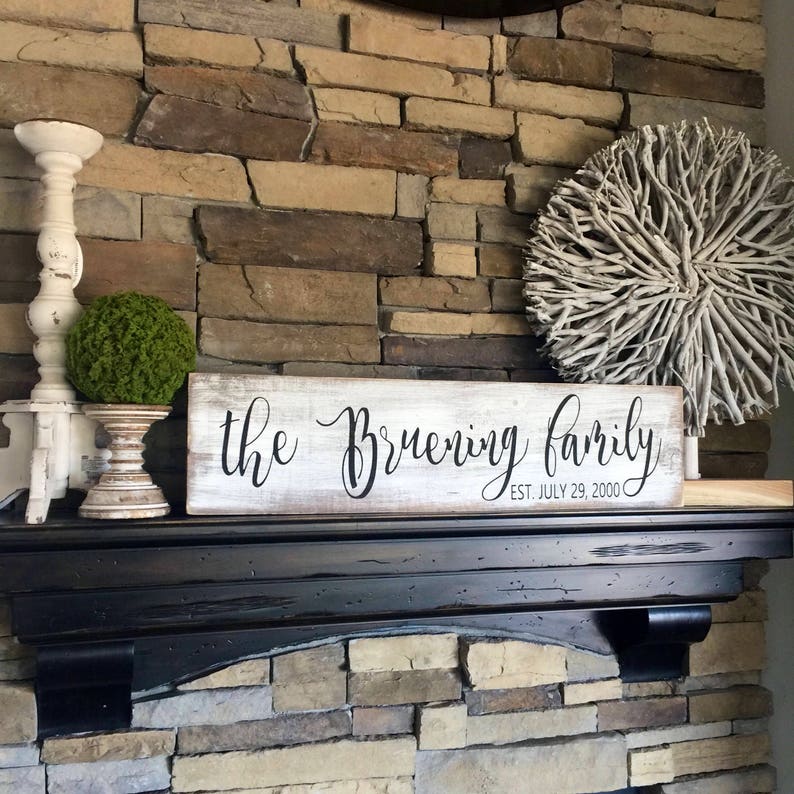 Last name sign, family name, wood sign, rustic name sign, distressed wood sign, family name plaque, Wedding decor, farmhouse sign, image 4