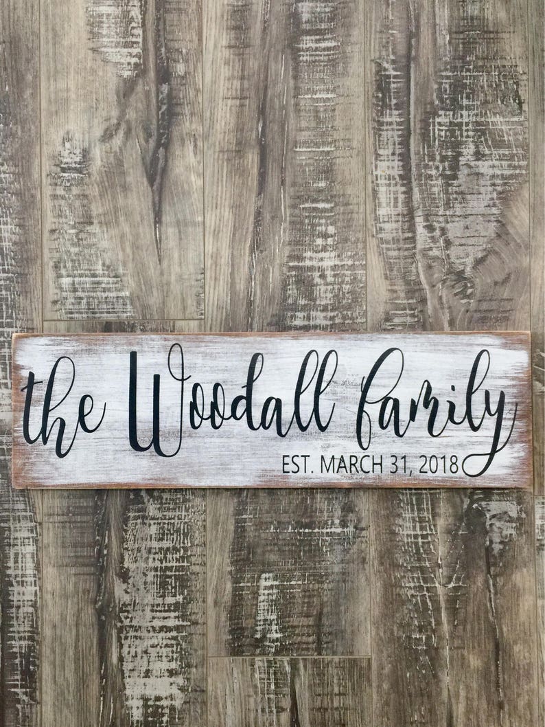 Last name sign, family name, wood sign, rustic name sign, distressed wood sign, family name plaque, Wedding decor, farmhouse sign, image 6