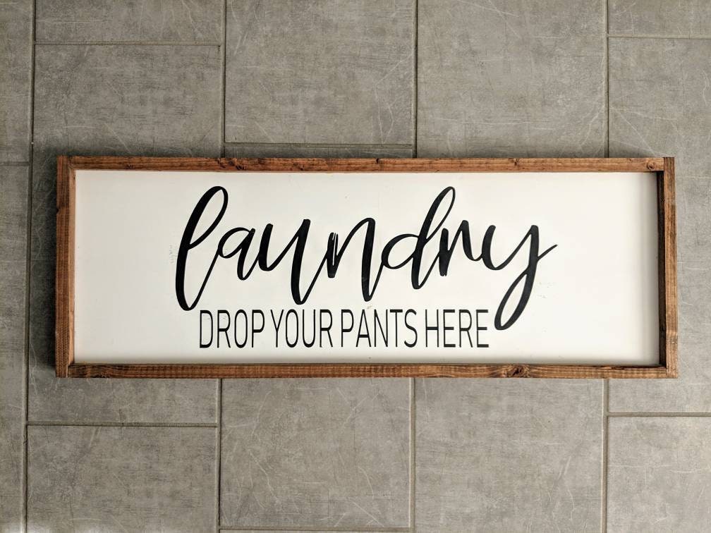 Lavandería dejar sus pantalones aquí letrero de lavandería | Etsy