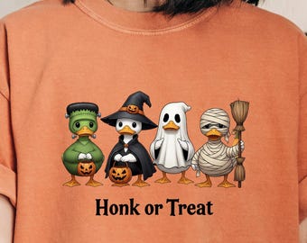 Honk or Treat Goose Halloween Shirt: Comfort Colors Witchy Tee