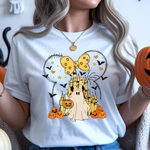 Disneyland Halloween Shirt: Mickey Ghost, Minnie & Castle