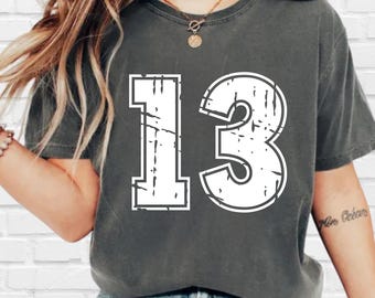 Comfort Colors Custom Number Football Shirt: Personalized Game Day Tee