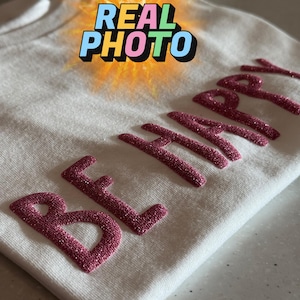 Raised Glitter Puff T-Shirt: Custom Sparkle Text (Unisex)