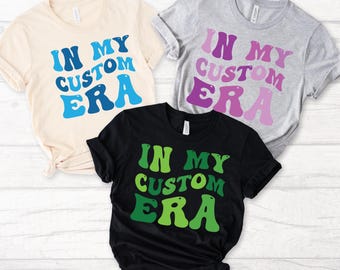 Custom Text Era Shirt, Retro Wavy Tee, Personalized Gift