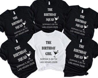 Personalized 30th Birthday Trip Shirts, Matching Squad Tees, Girls Travel Crew Gifts