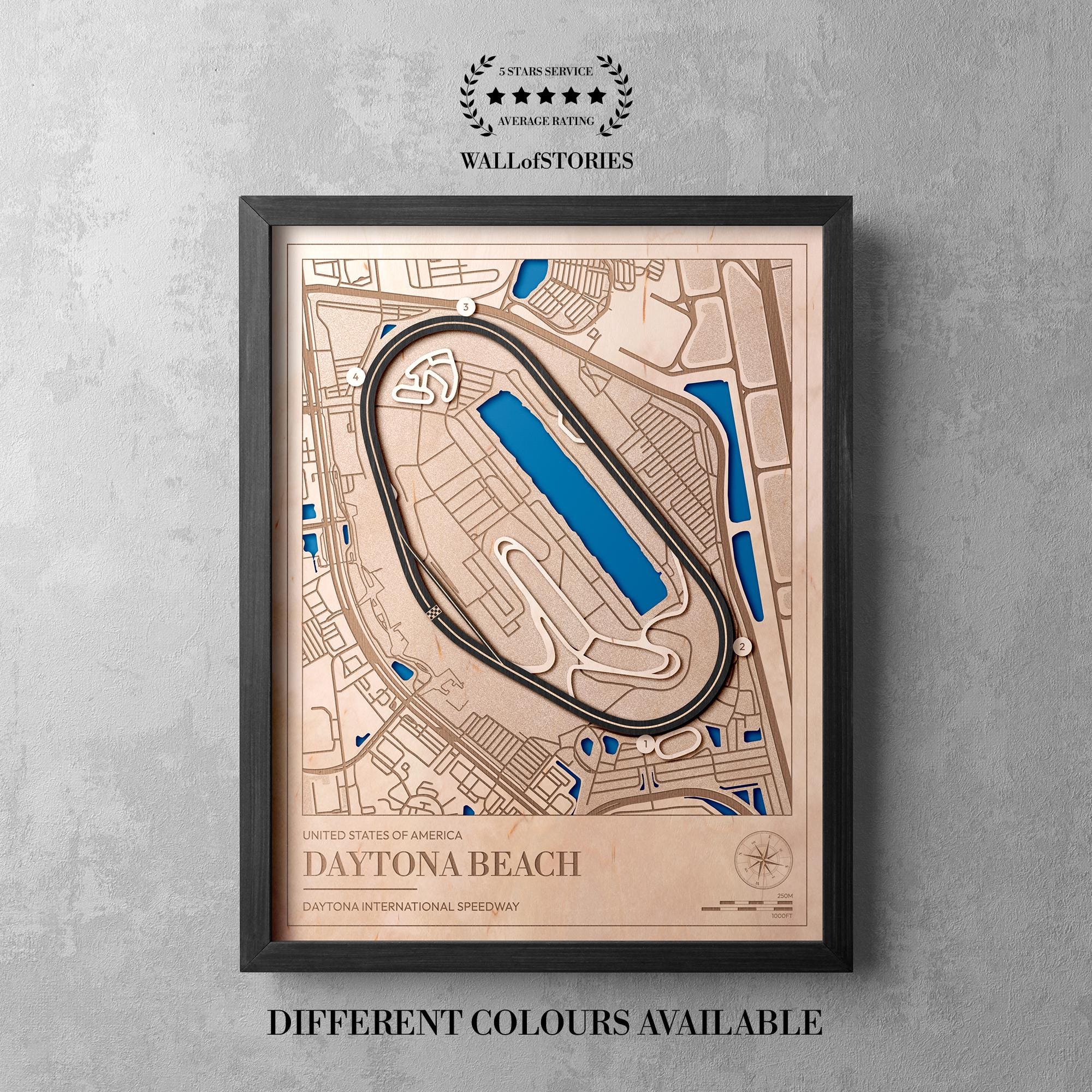 Daytona International Speedway Wooden Track Map – Personalized