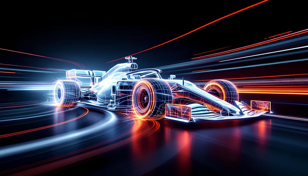 Formula 1 Inspired Racing Digital Art – Glowing Abstract Motorsport ...