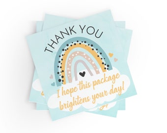 200 - Thank You Rainbow Small Business Sticker | Thank You Sticker | Package Sticker | Boho Thank You Label | Envelope Seal | Address Label