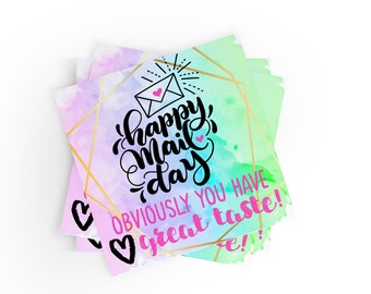 200 - Happy Mail Day - Obviously You Have Great Taste Stickers, Happy Mail Stickers, Business Sticker, Thank You Stickers, Small Business