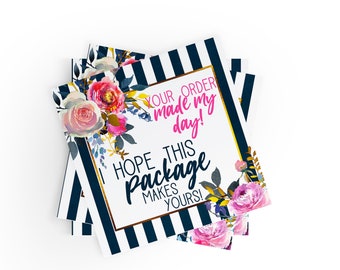 100 - Your Order Made My Day, I Hope This Package Makes Yours Stickers, Package Stickers, Small Business Stickers, Packaging, Floral Sticker