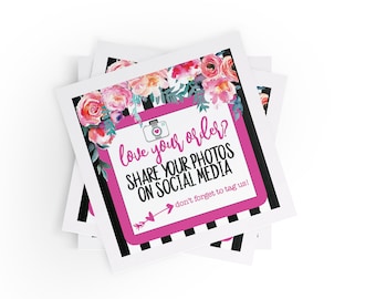 Love Your Order Social Media Photo Post Share Stickers | Instagram Review Stickers | Share Your Purchase Stickers | Photo Sharing Stickers