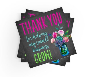 200 Watercolor Floral Thank You Stickers – Small Business Packaging