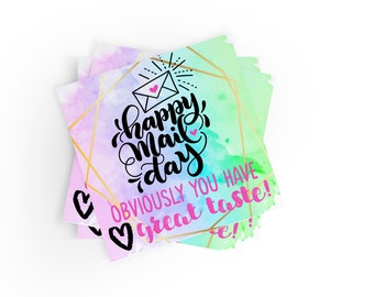 Happy Mail Day Stickers | Small Business, Watercolor Design (100)