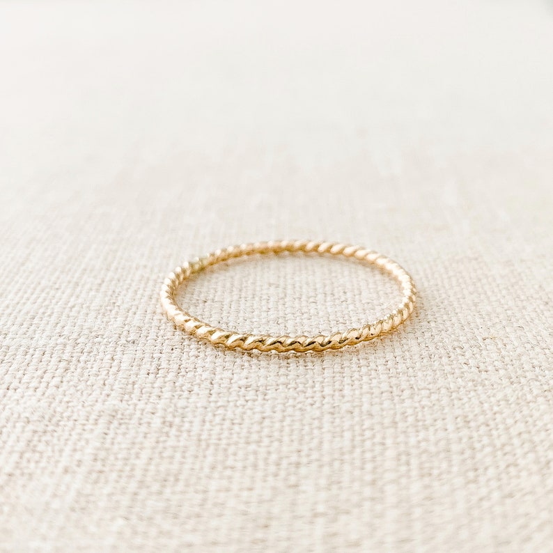 gold filled rose gold filled or sterling silver simple dainty minimalist ring Twisted wire stacking ring