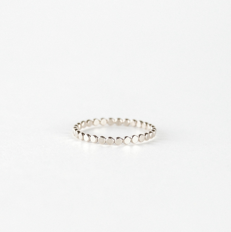 flat bead stacking ring gold filled or sterling silver simple dainty minimalist ring Dotted band ring