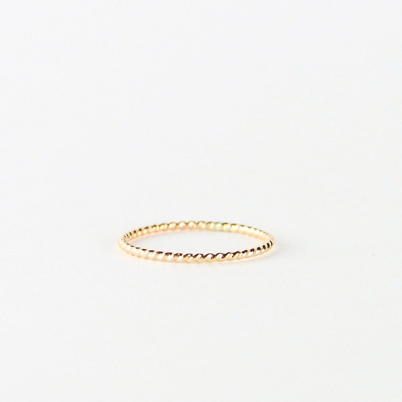 gold filled rose gold filled or sterling silver simple dainty minimalist ring Twisted wire stacking ring