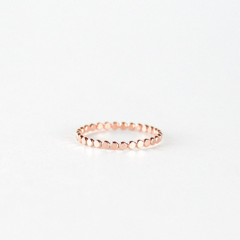 flat bead stacking ring gold filled or sterling silver simple dainty minimalist ring Dotted band ring