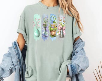 Floral Garden T-Shirt: Unisex Botanical Art Tee