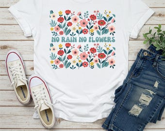 Camiseta Boho Wildflower: Camiseta floral de algodón suave