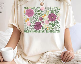 Camiseta Boho Wildflower: Camiseta floral de algodón suave