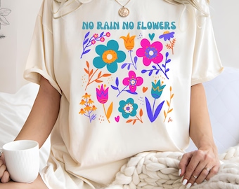 Camiseta Boho Wildflower: Camiseta floral de algodón suave
