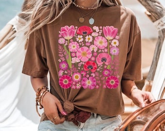 Maglietta grafica Boho Wildflower: Maglietta Cottagecore Comfort Colors