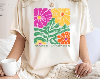Floral Choose Kindness T-Shirt, Unisex Soft Cotton Tee
