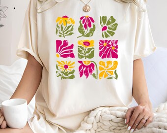 Boho Wildflower Cotton T-Shirt – Floral Garden Tee