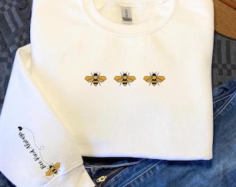 Felpa Three Honey Bees / design con piccola fila di api