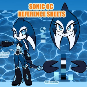 Sonic OC Reference Sheet Commission – FRONT + BACK View