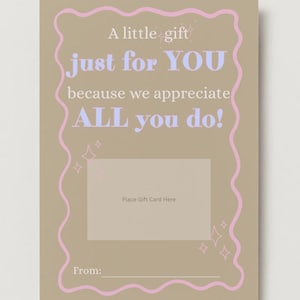 Thank You Card, Teacher Appreciation Gift, End of Year Teacher Gift, Gift Card Holder, Coach Thank You Card, Printable Encouragement Card