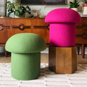Mushroom Ottomans in Wool
