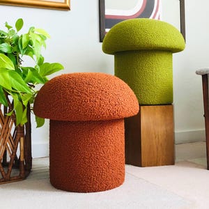 Boucle Mushroom Ottomans
