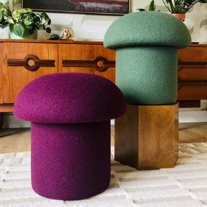 Mushroom Ottomans in Wool