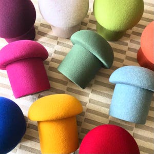 Mushroom Ottomans in Wool